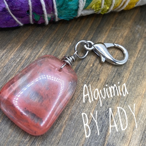 Rose Quartz Key Chain card holder/Universal love crystal/heart chakra